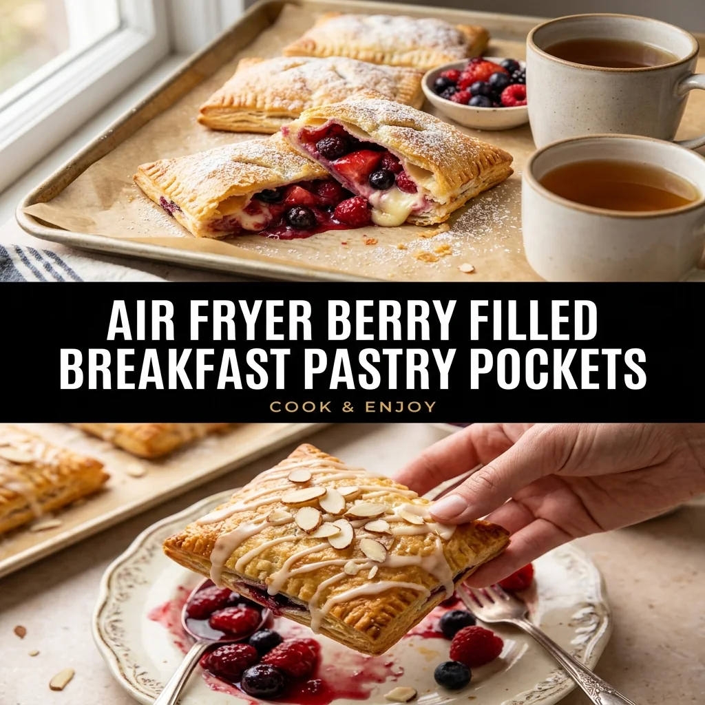 Air Fryer Berry Filled Breakfast Pastry Pockets food illustration