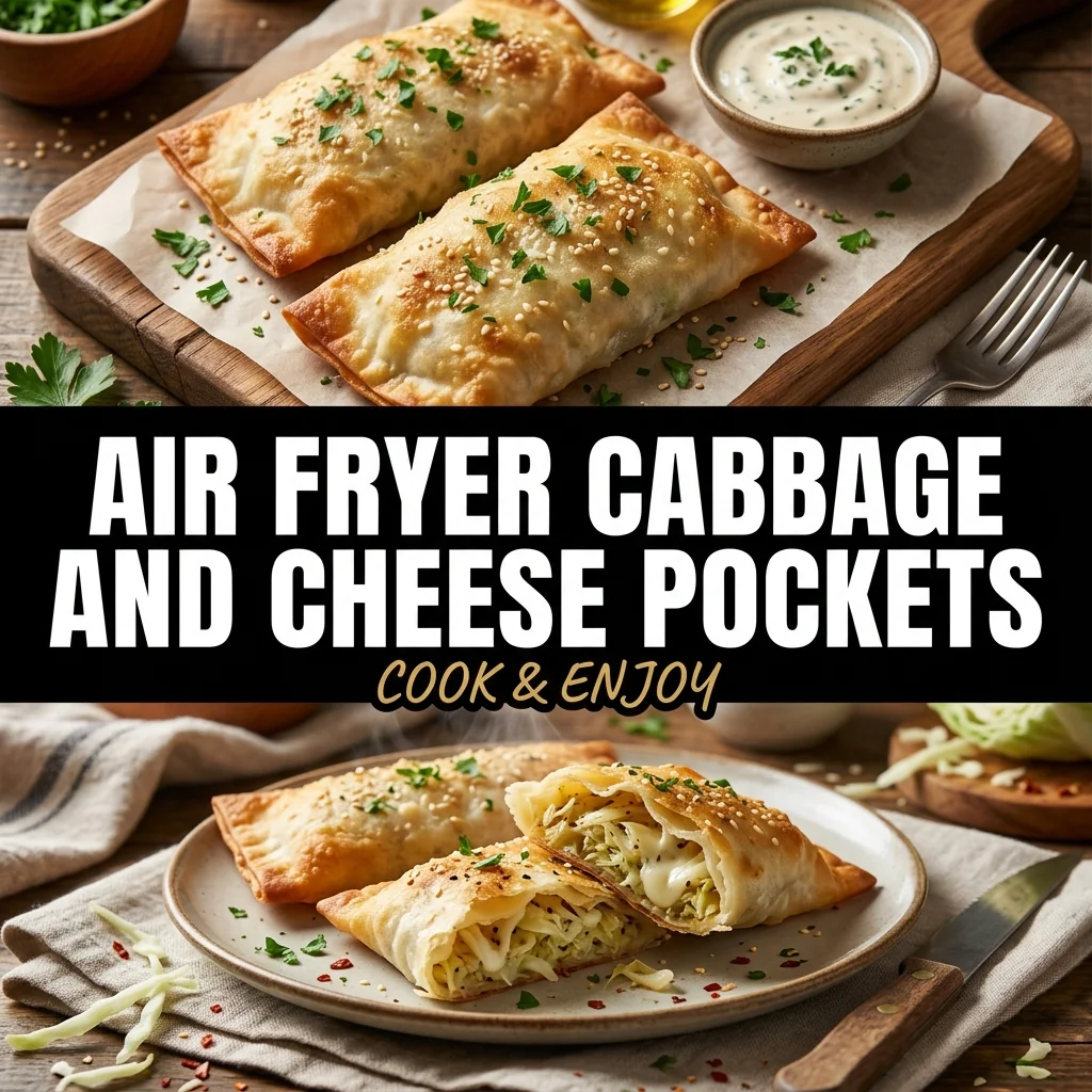 Air Fryer Cabbage and Cheese Pockets food illustration