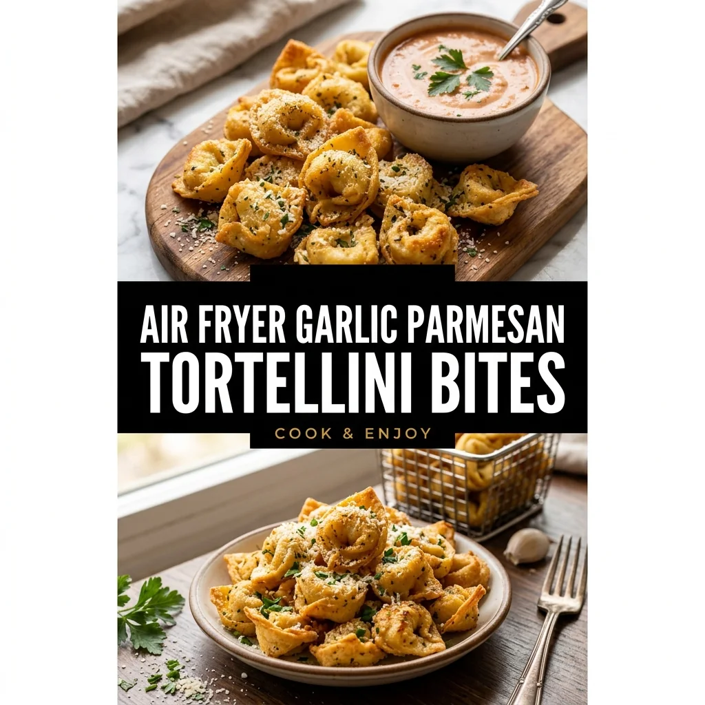 Air Fryer Garlic Parmesan Tortellini Bites food illustration