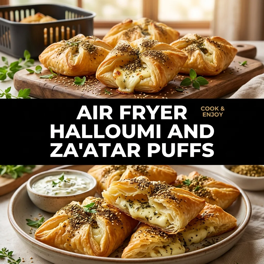 Air Fryer Halloumi and Za'atar Puffs food illustration