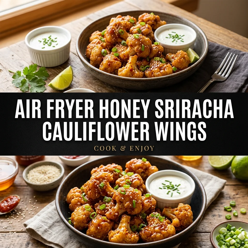 Air Fryer Honey Sriracha Cauliflower Wings food illustration