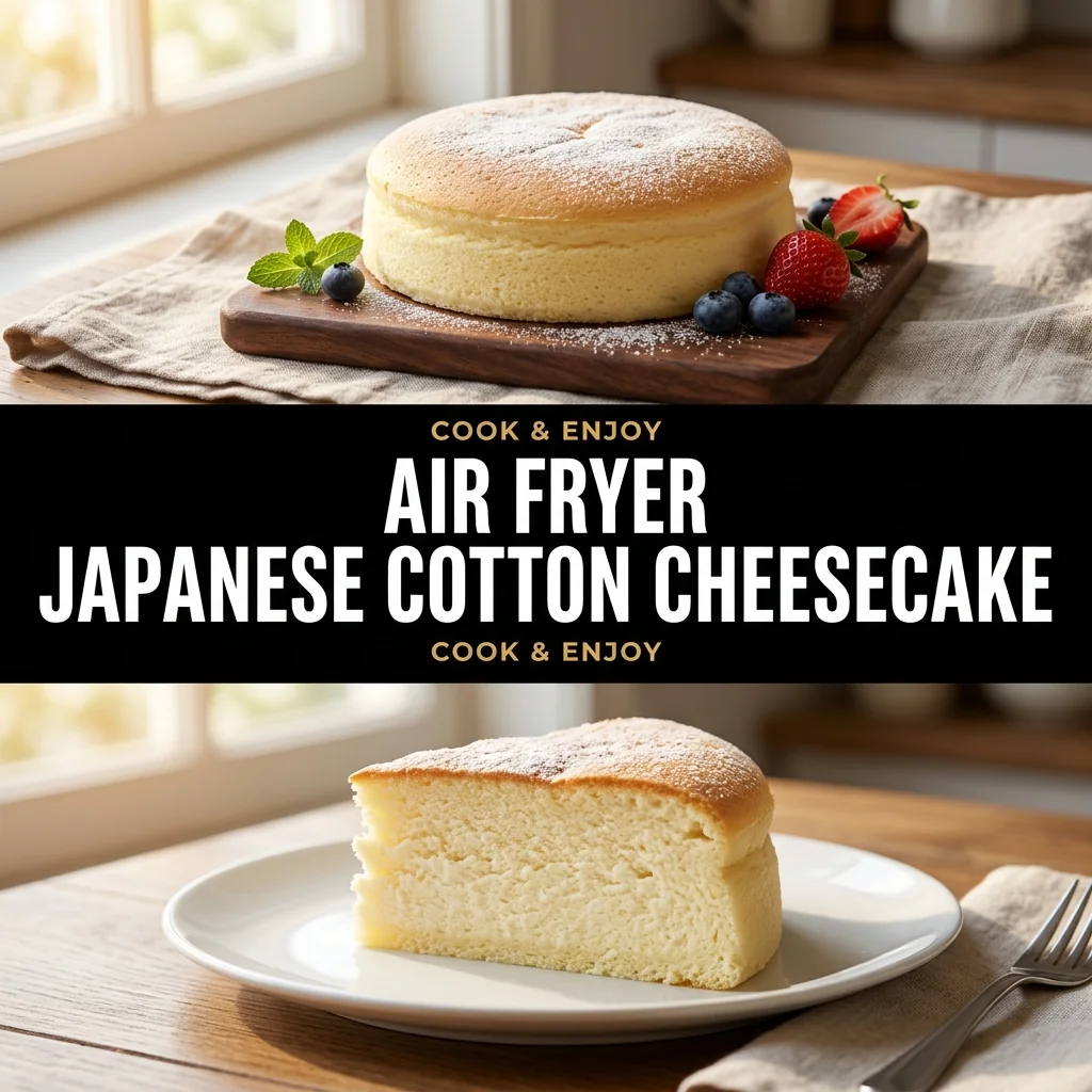 Air Fryer Japanese Cotton Cheesecake food illustration