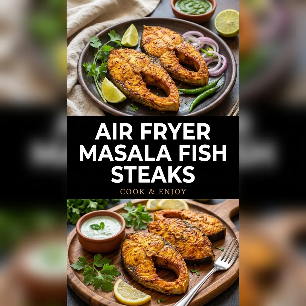 Air Fryer Masala Fish Steaks food illustration