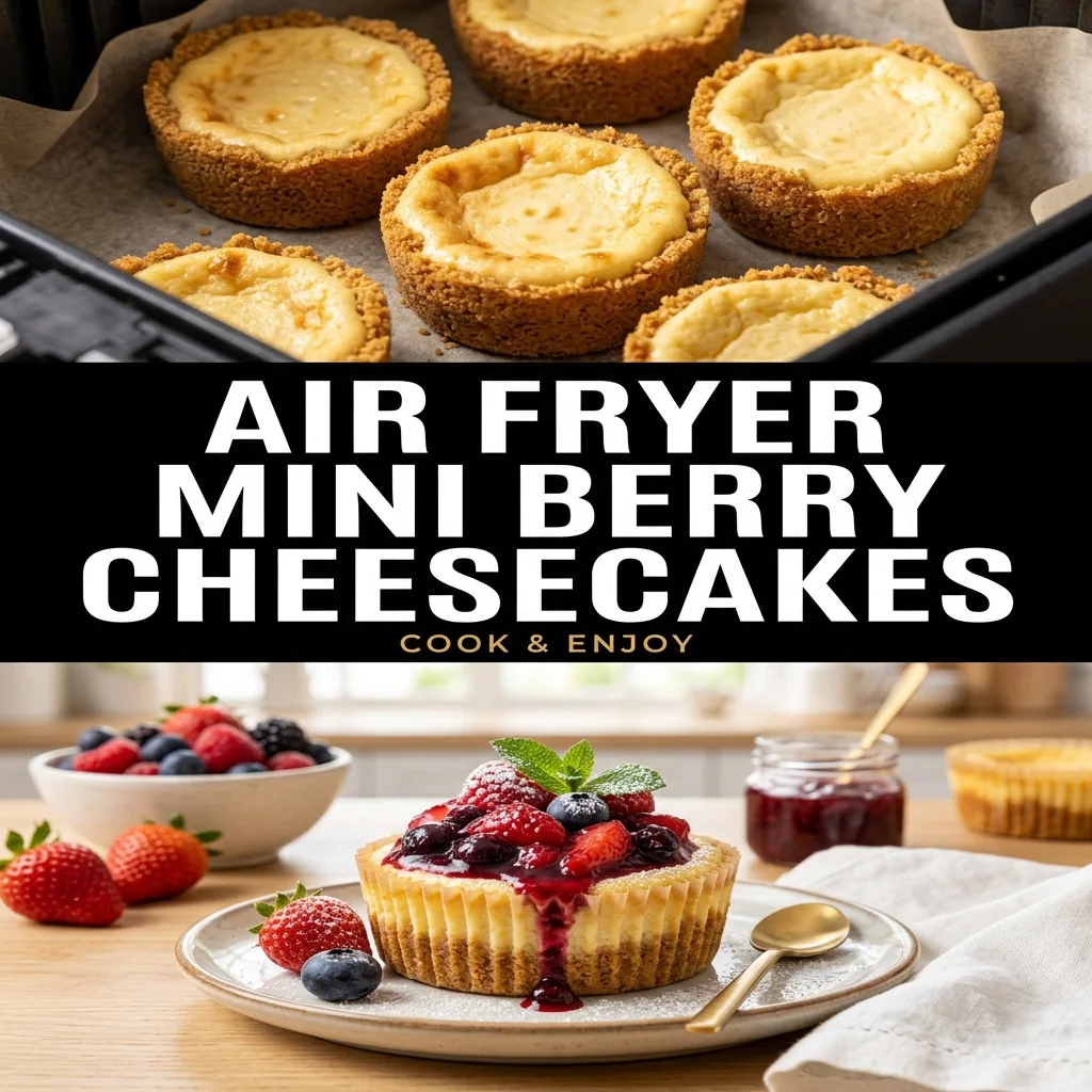 Air Fryer Mini Berry Cheesecakes food illustration