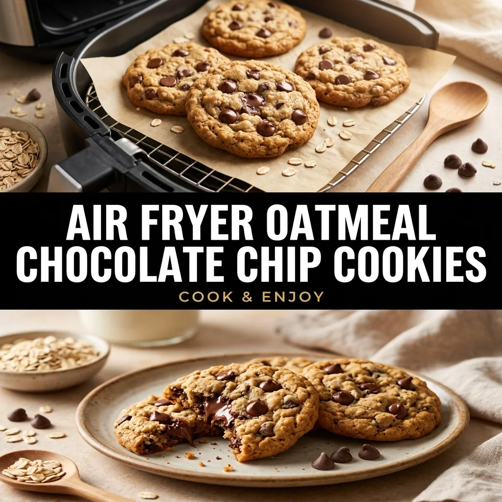 Air Fryer Oatmeal Chocolate Chip Cookies food illustration