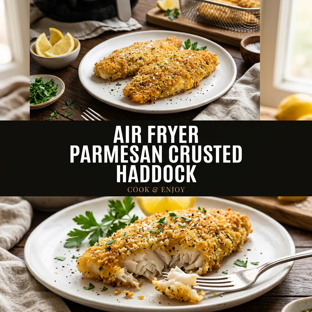 Air Fryer Parmesan Crusted Haddock food illustration