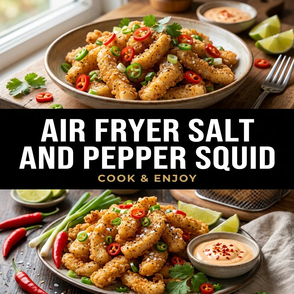 Air Fryer Salt and Pepper Squid food illustration