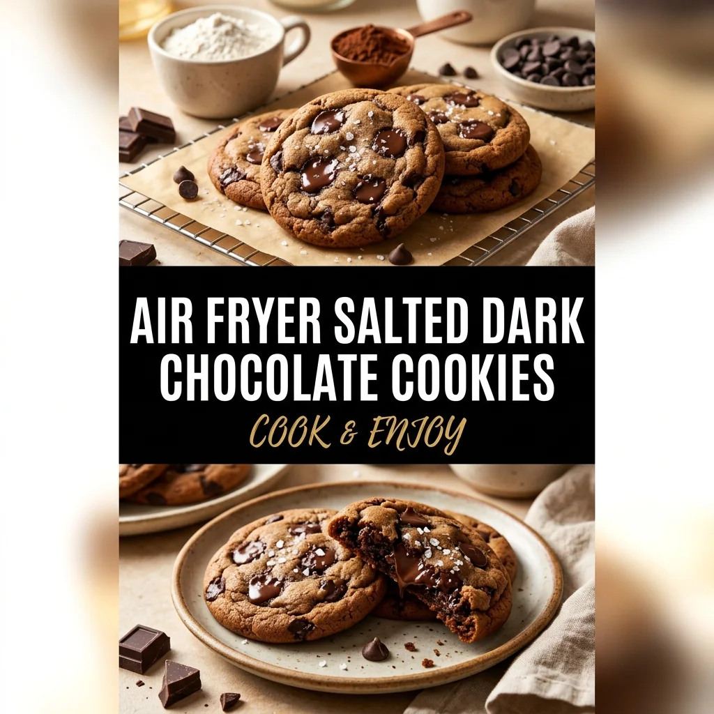 Air Fryer Salted Dark Chocolate Cookies food illustration