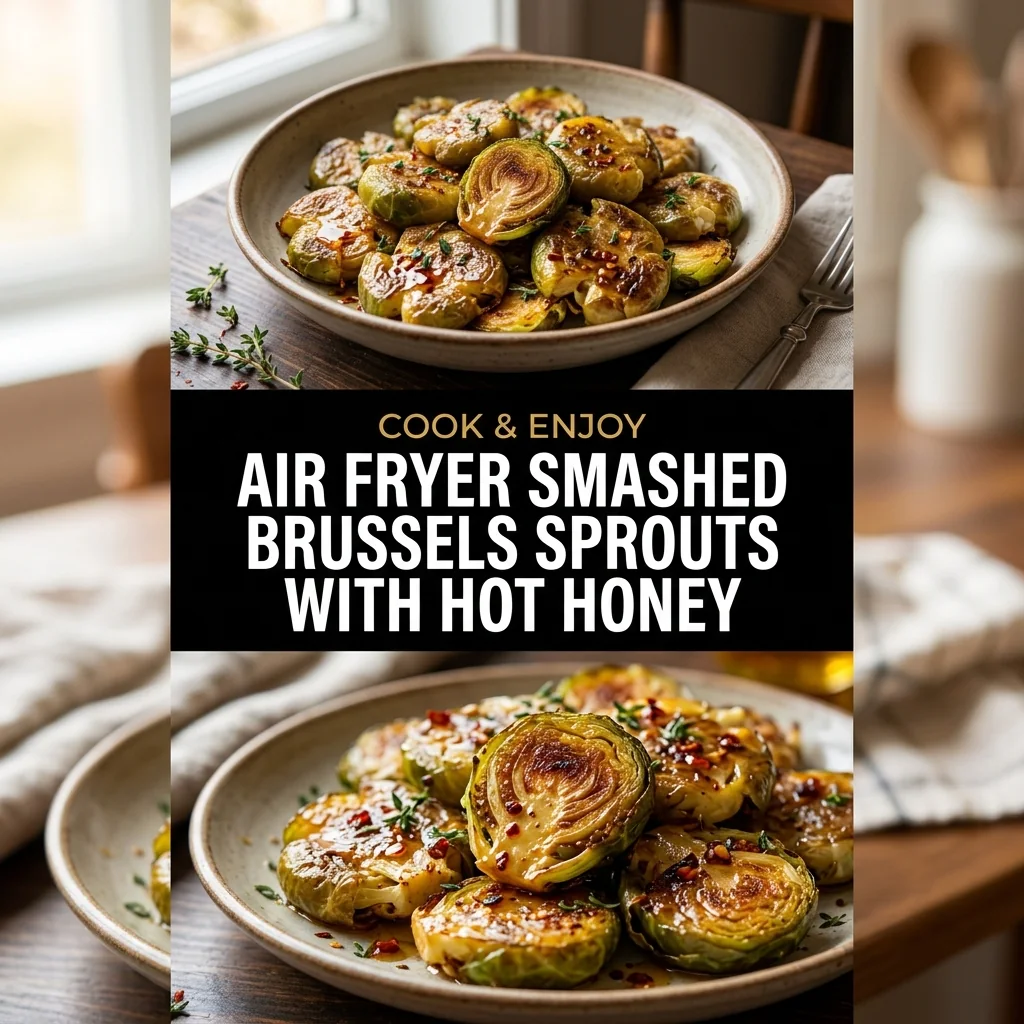 Air Fryer Smashed Brussels Sprouts with Hot Honey food illustration