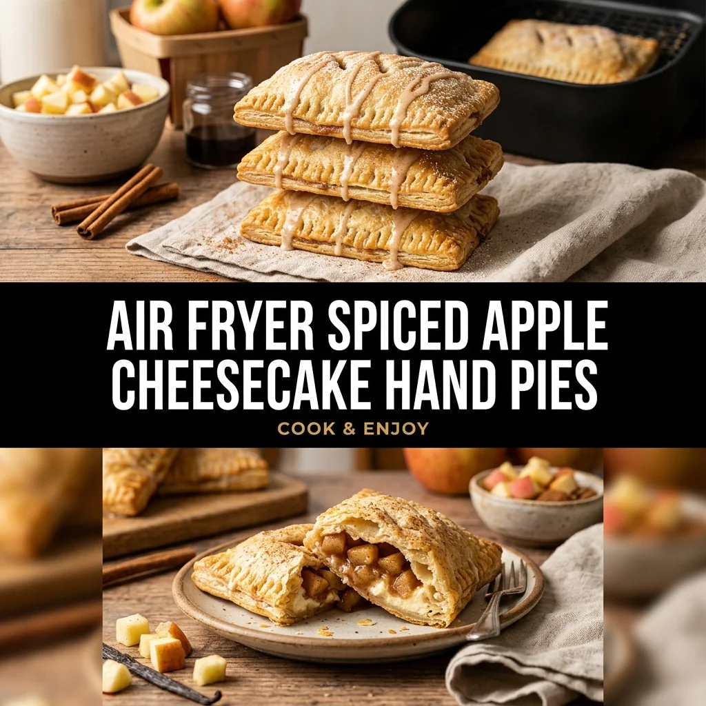 Air Fryer Spiced Apple Cheesecake Hand Pies food illustration