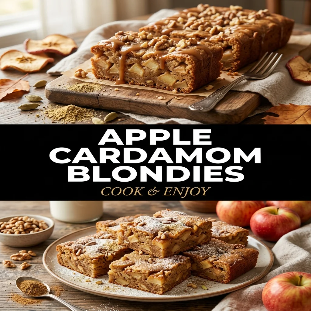 Apple Cardamom Blondies food illustration