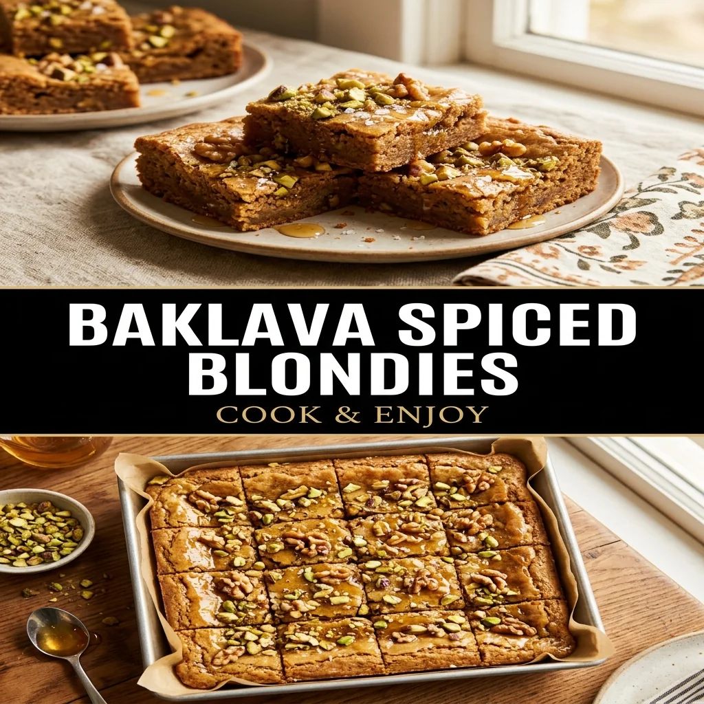 Baklava Spiced Blondies food illustration