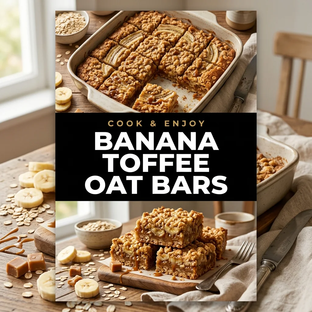 Banana Toffee Oat Bars food illustration