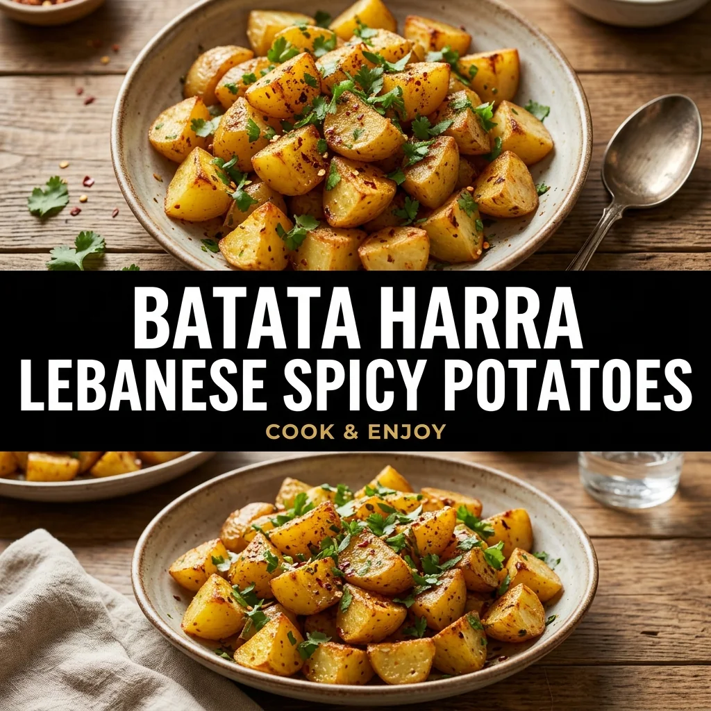 Batata Harra Lebanese Spicy Potatoes food illustration
