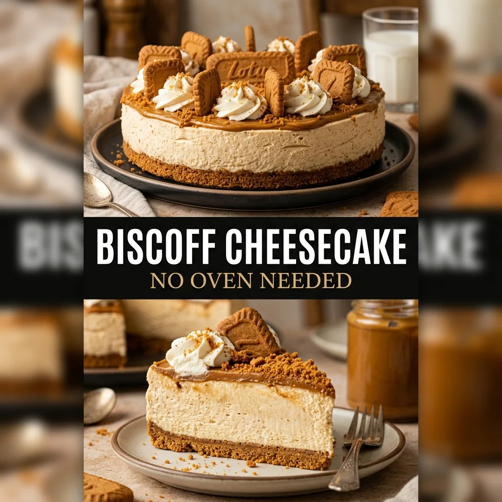 No-Bake Biscoff Cheesecake food illustration