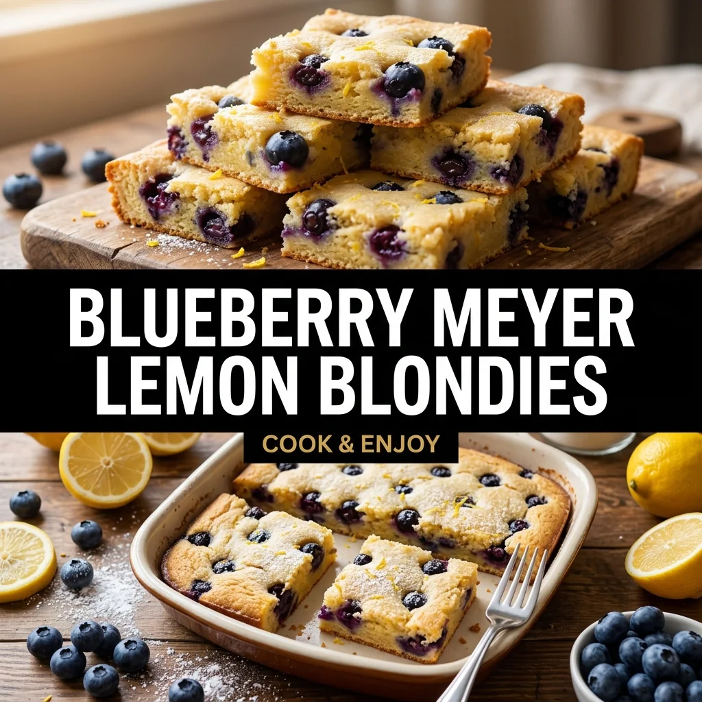 Blueberry Meyer Lemon Blondies food illustration