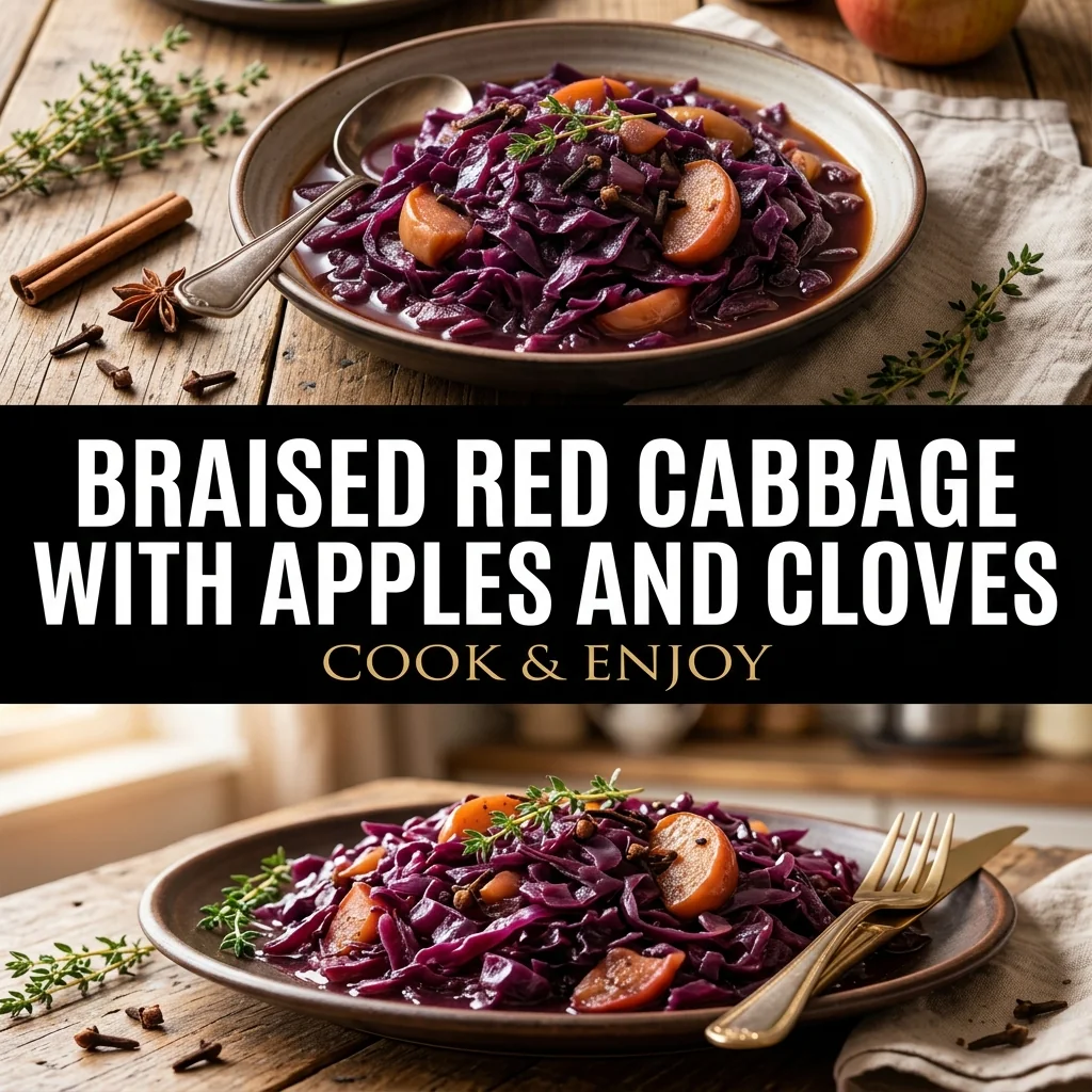 Braised Red Cabbage with Apples and Cloves food illustration