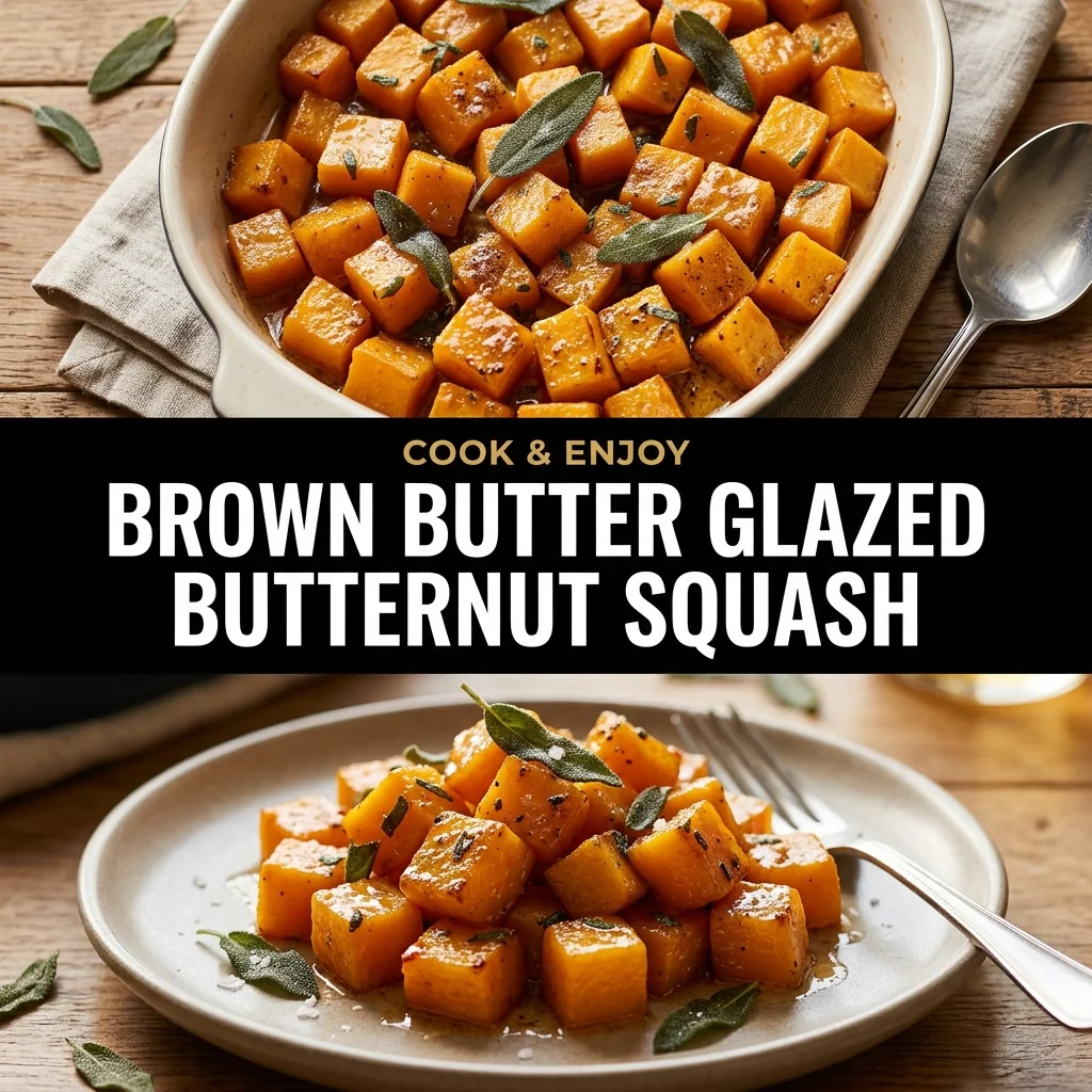 Brown Butter Glazed Butternut Squash food illustration