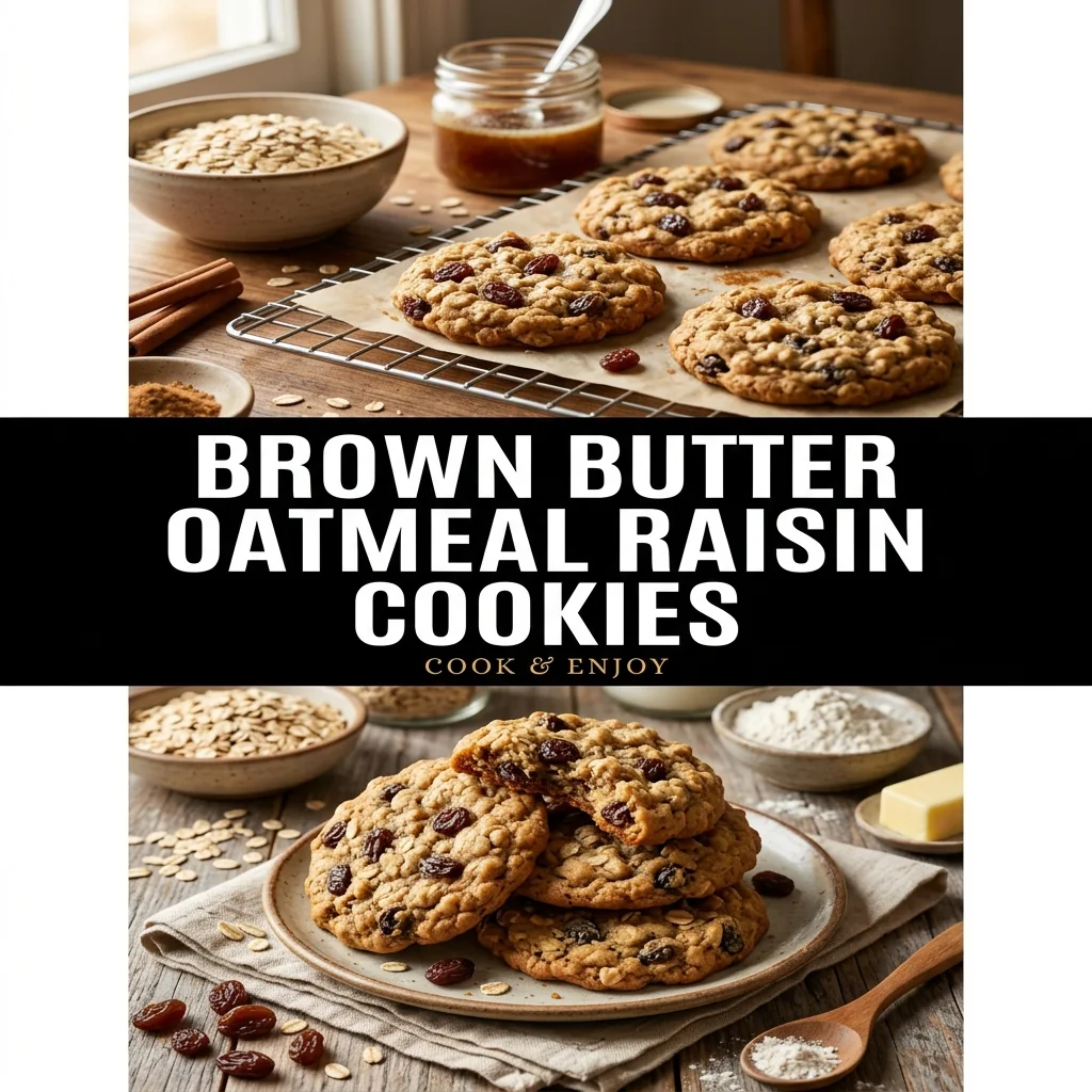 Brown Butter Oatmeal Raisin Cookies recipe poster