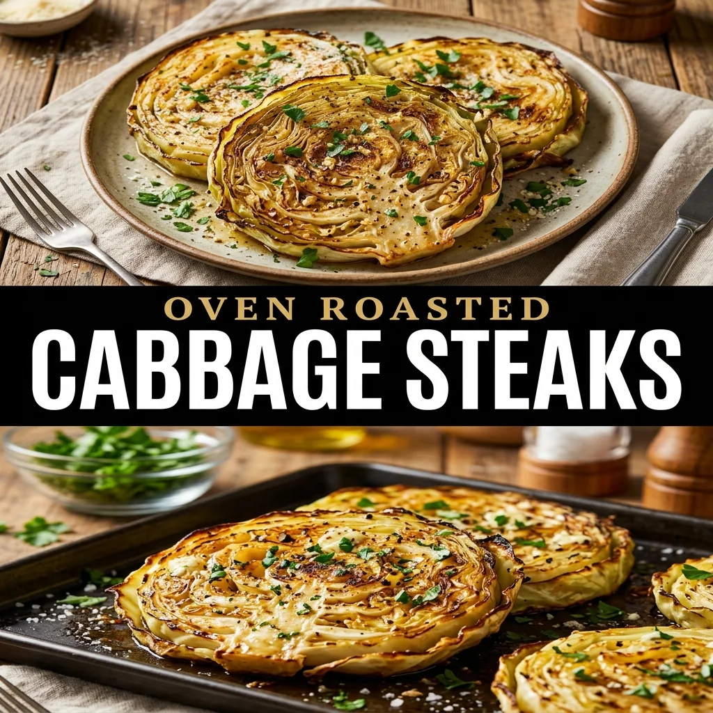 Oven Roasted Cabbage Steaks food illustration
