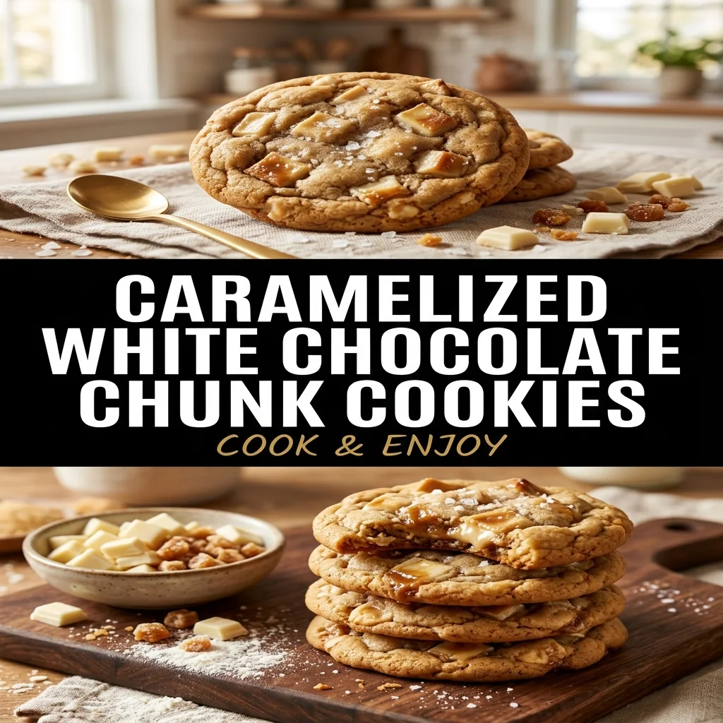 Caramelized White Chocolate Chunk Cookies food illustration