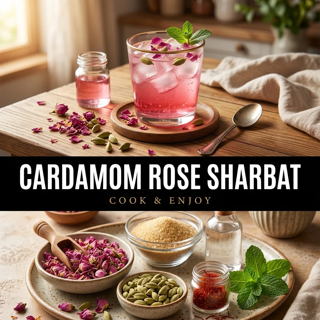 Cardamom Rose Sharbat food illustration