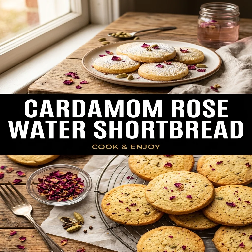 Cardamom Rose Water Shortbread food illustration