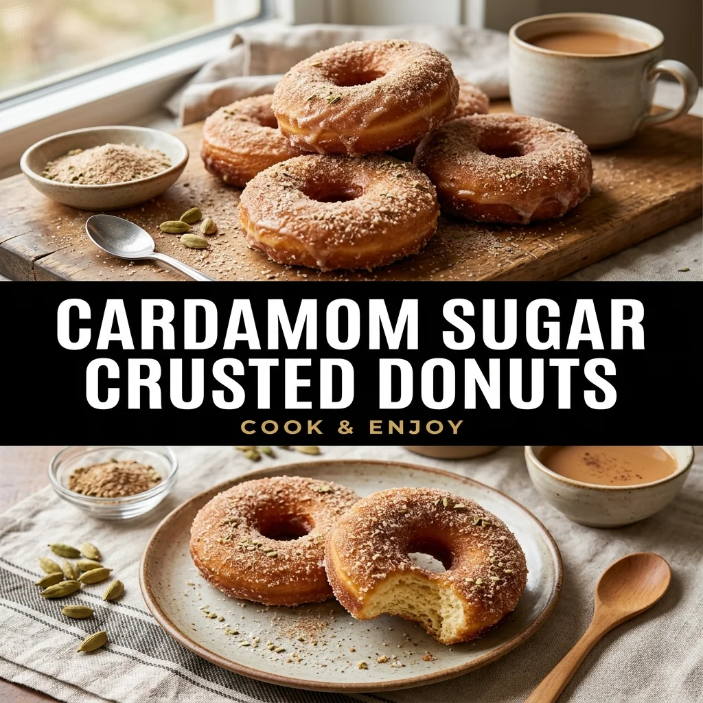Cardamom Sugar Crusted Donuts food illustration