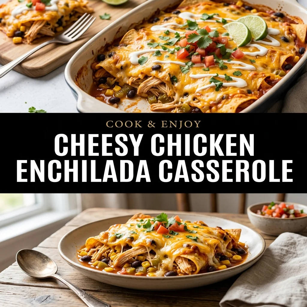 Cheesy Chicken Enchilada Casserole food illustration