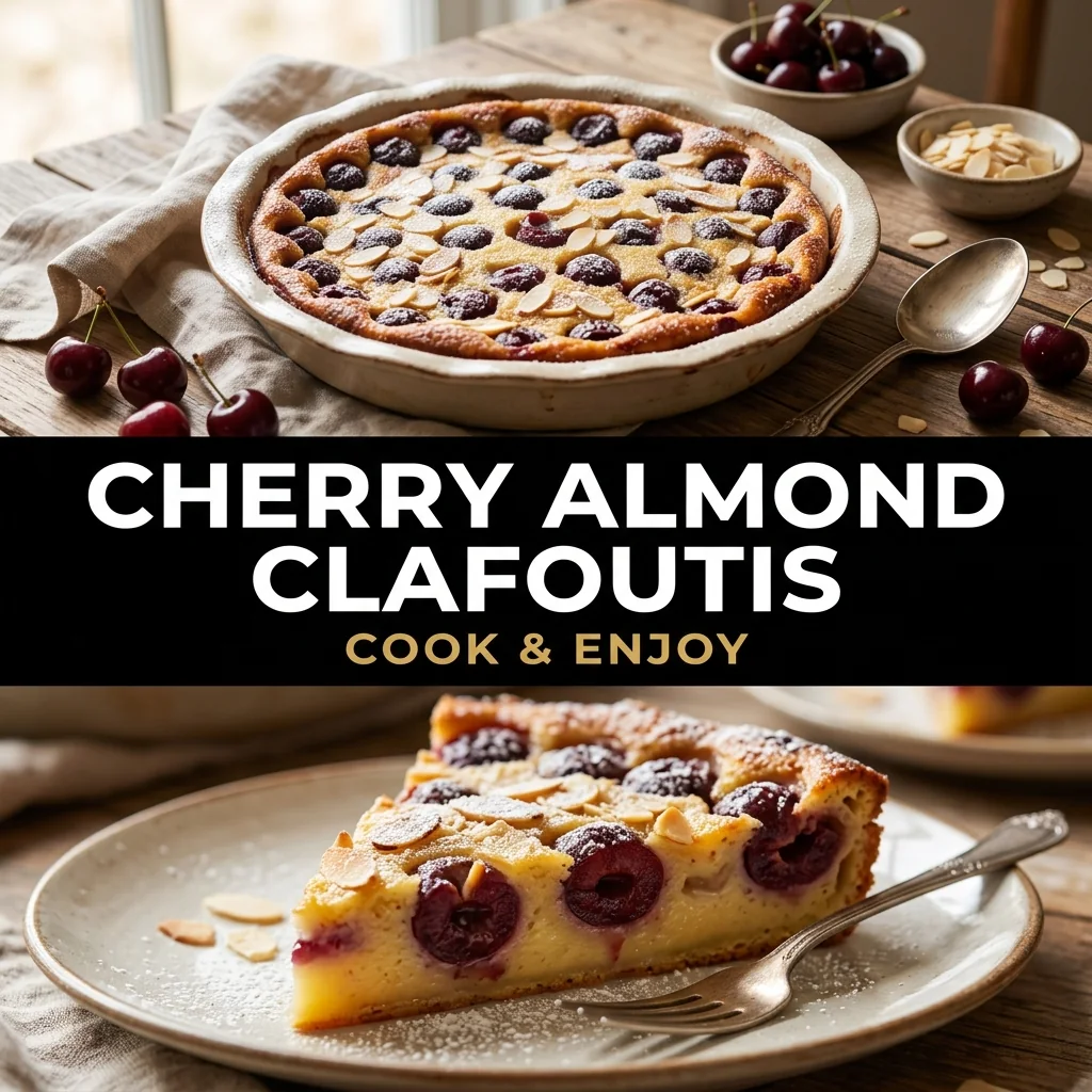 Cherry Almond Clafoutis food illustration