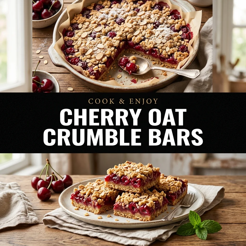 Cherry Oat Crumble Bars recipe poster
