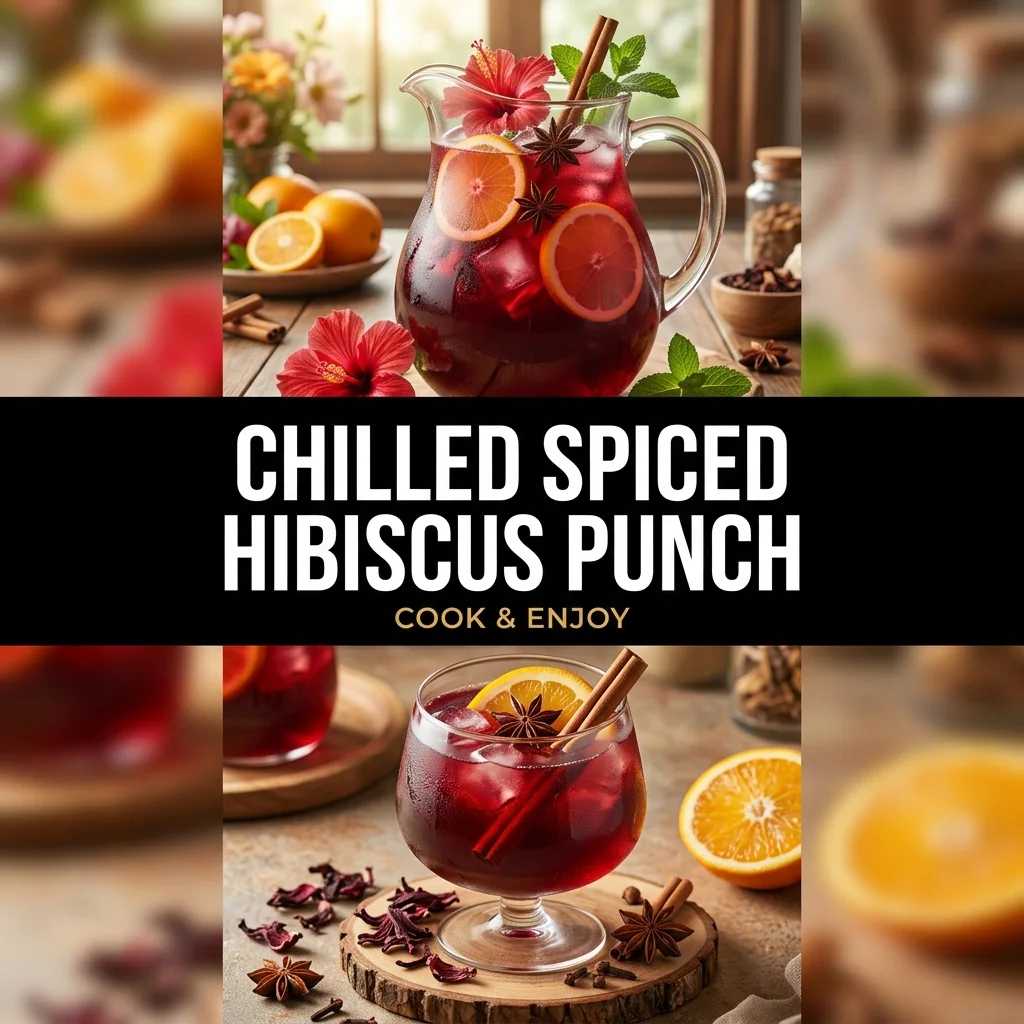 Chilled Spiced Hibiscus Punch food illustration