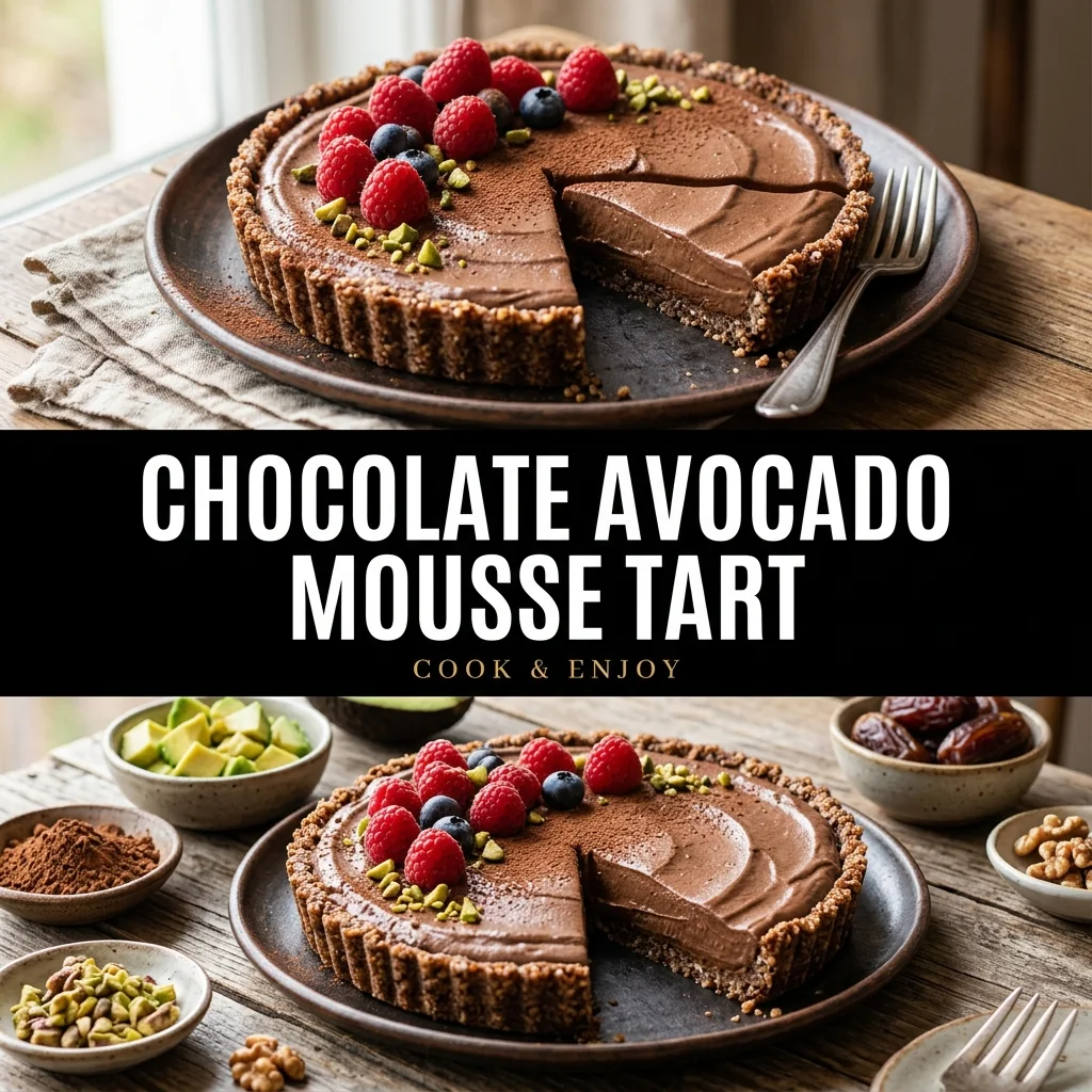 Chocolate Avocado Mousse Tart food illustration