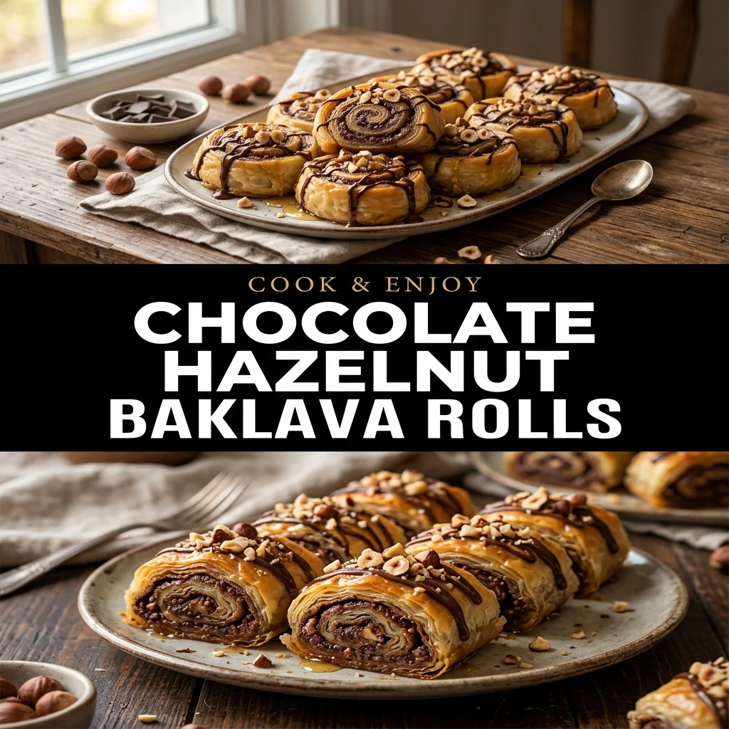 Chocolate Hazelnut Baklava Rolls food illustration