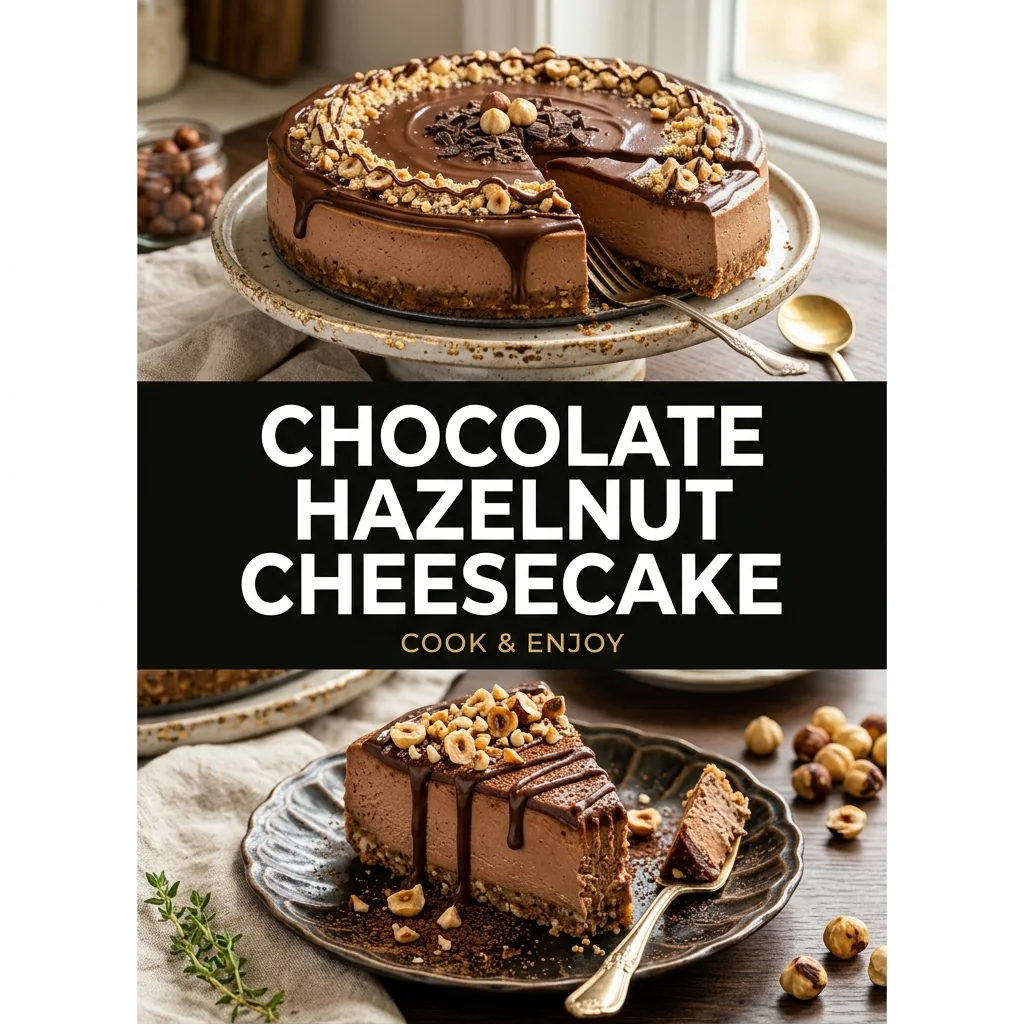 Chocolate Hazelnut Cheesecake recipe poster