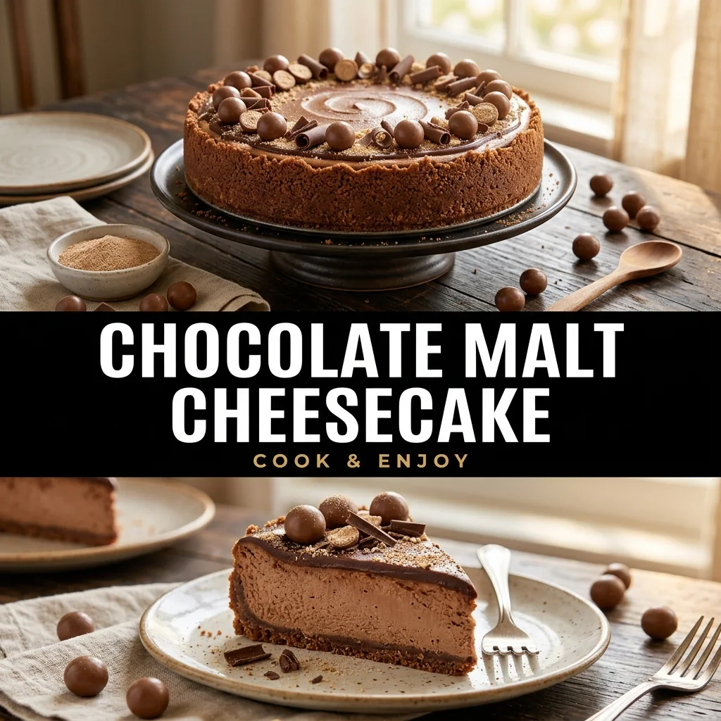 Chocolate Malt Cheesecake food illustration