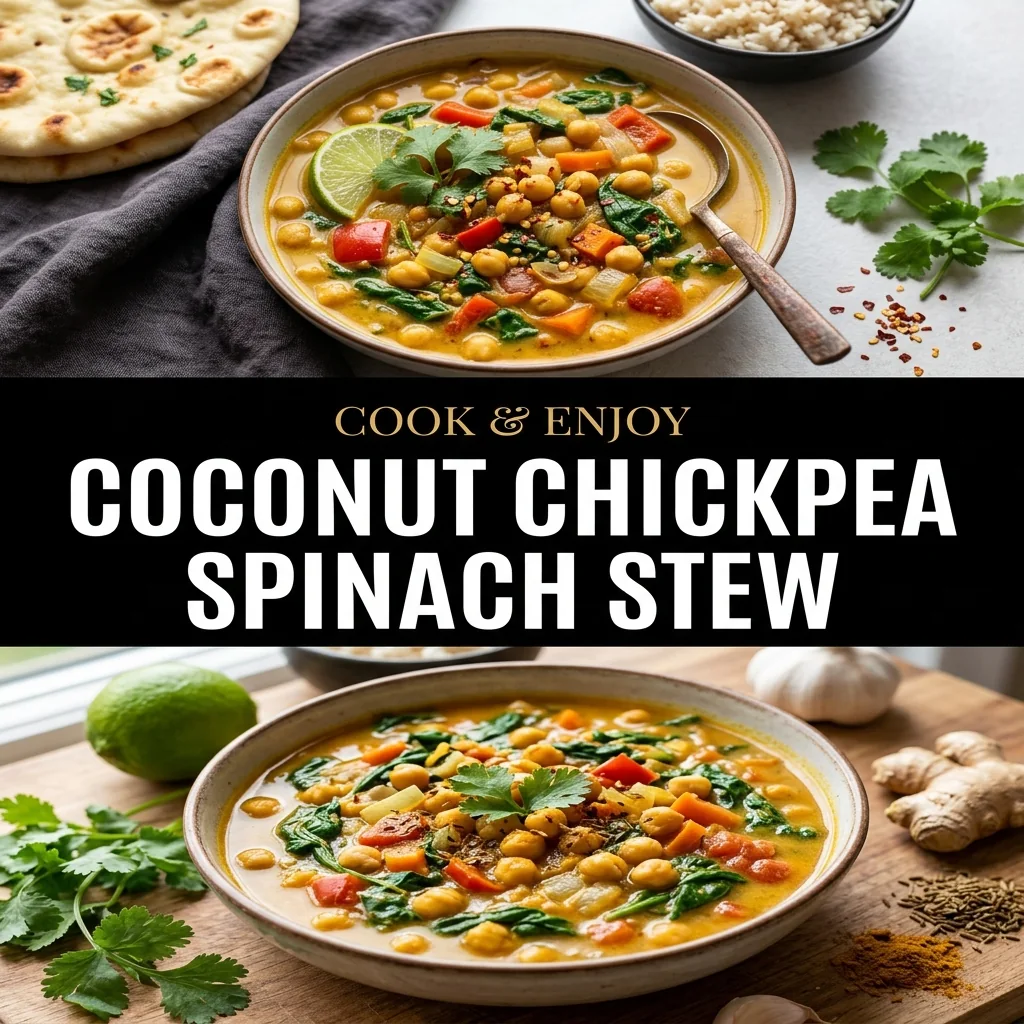 Coconut Chickpea Spinach Stew recipe poster