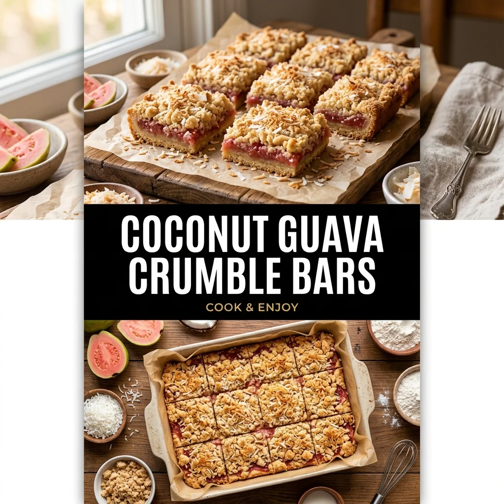 Coconut Guava Crumble Bars food illustration