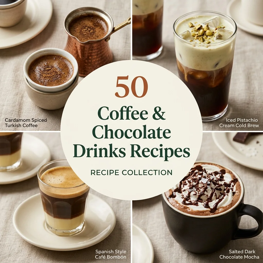 Coffee & Chocolate Drinks Recipes recipe collage