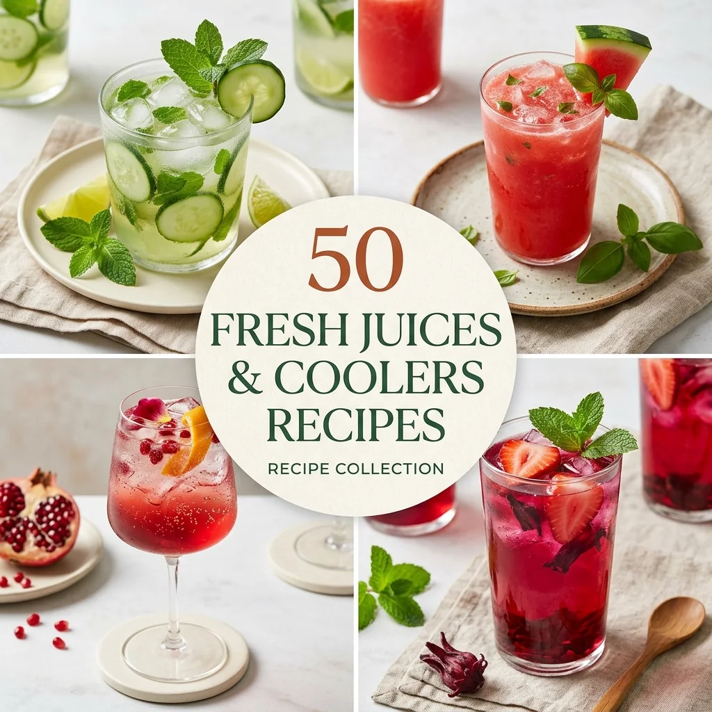 Fresh Juices & Coolers Recipes recipe collage