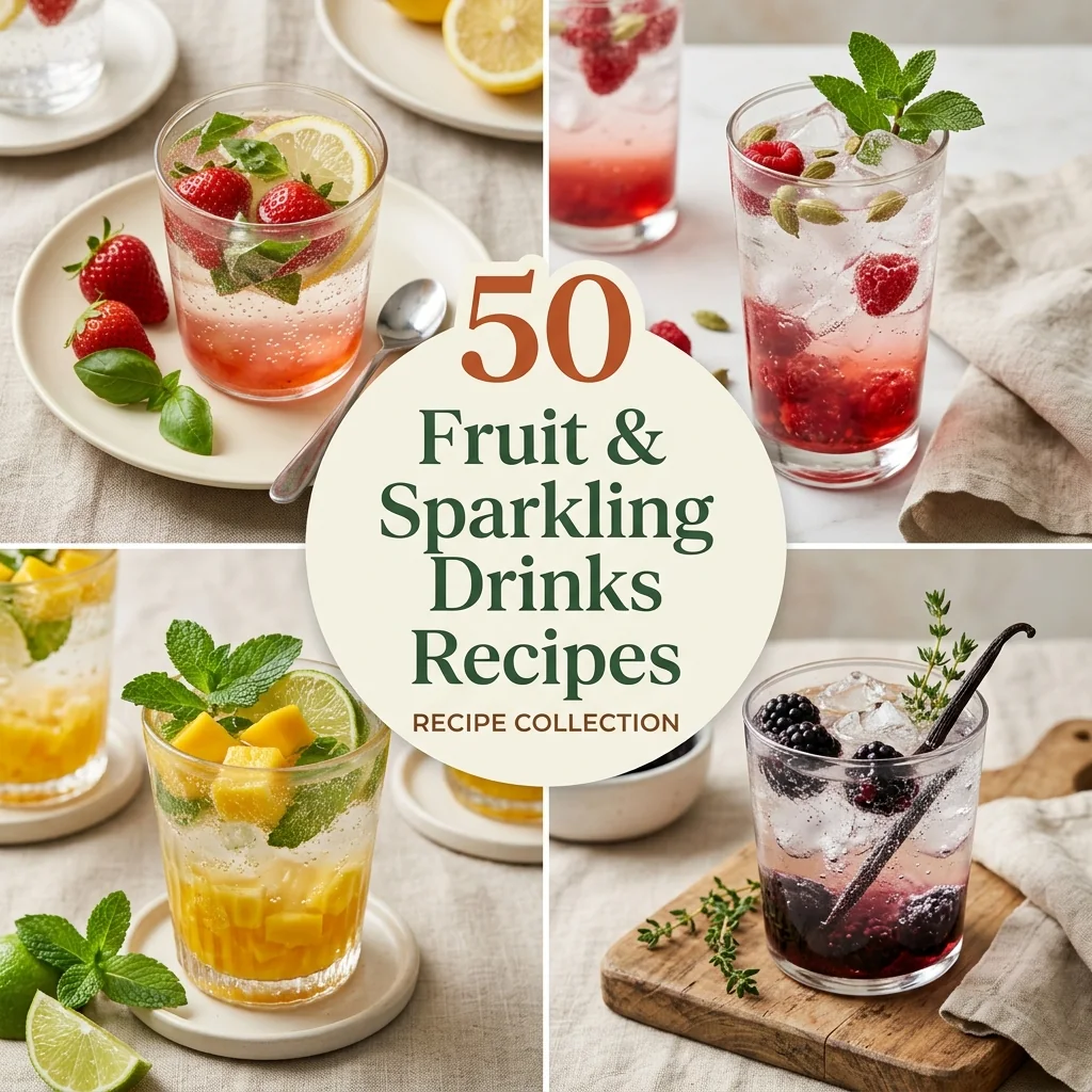 Fruit & Sparkling Drinks Recipes recipe collage