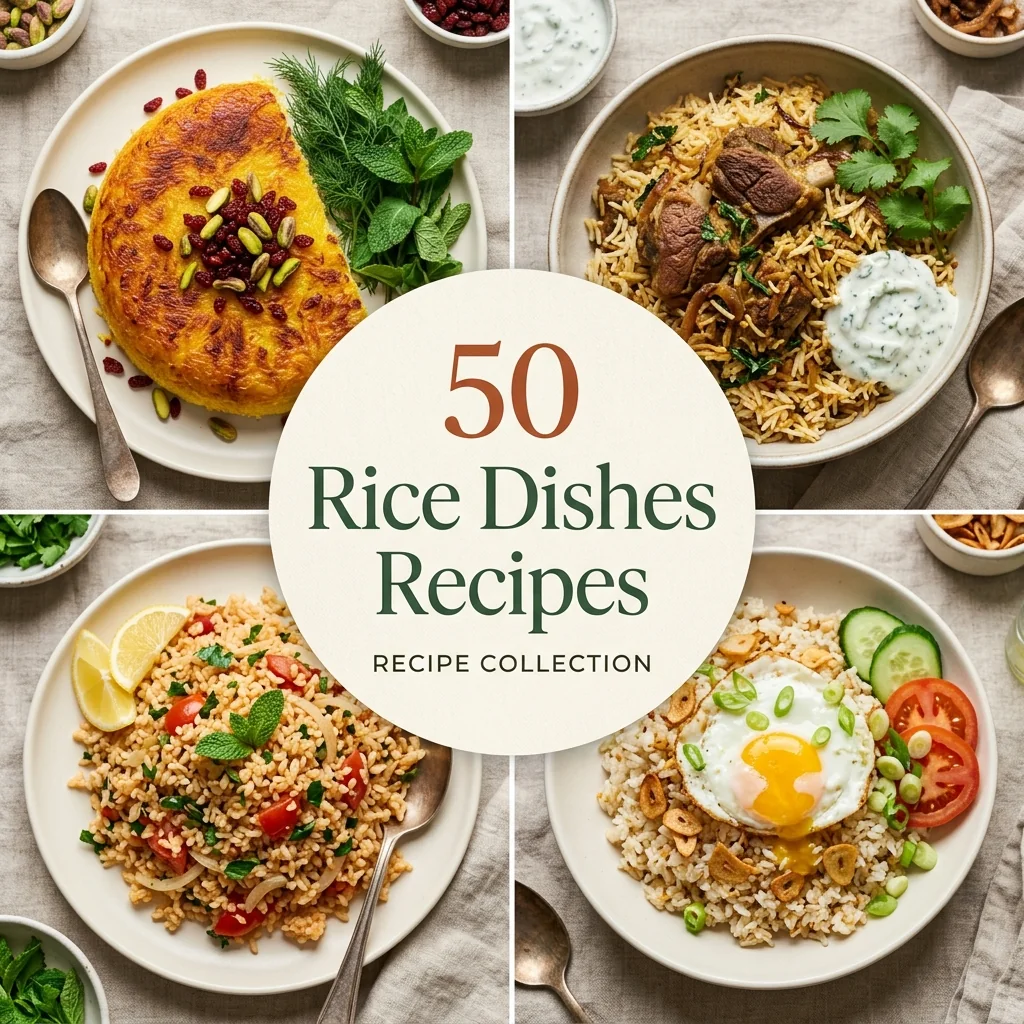 Rice Dishes Recipes recipe collage