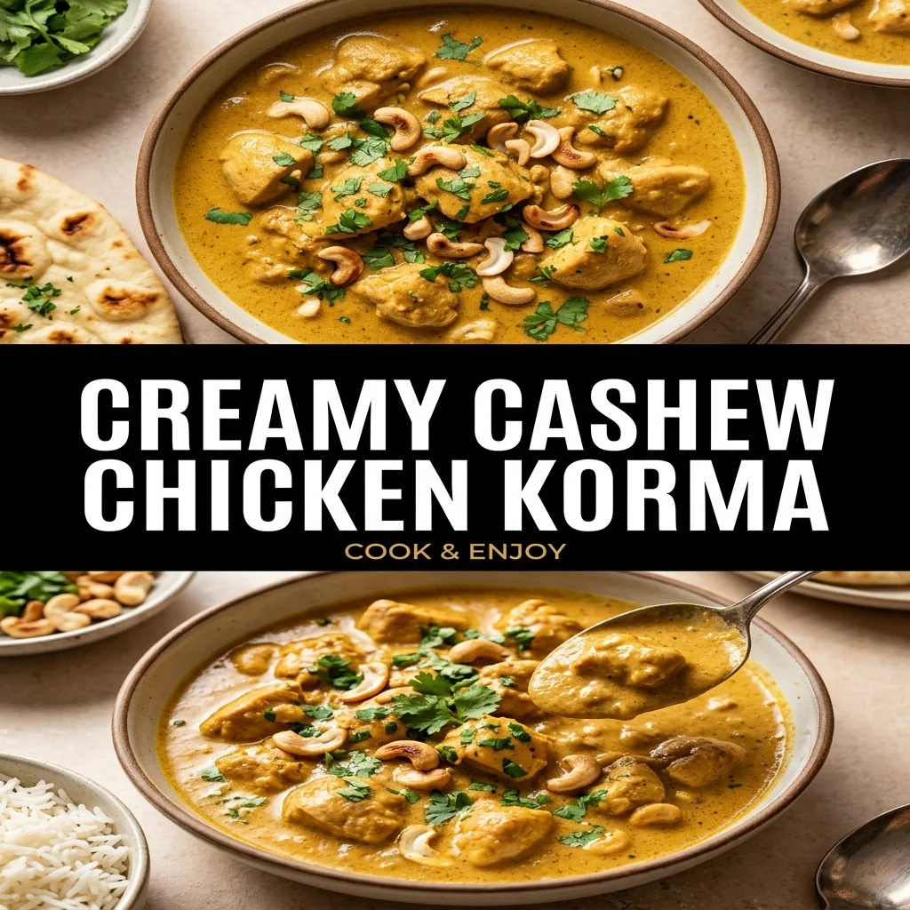 Creamy Cashew Chicken Korma food illustration