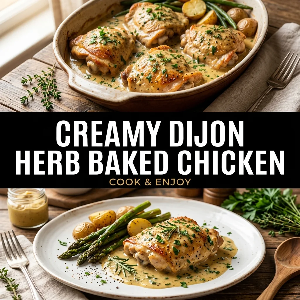 Creamy Dijon Herb Baked Chicken food illustration