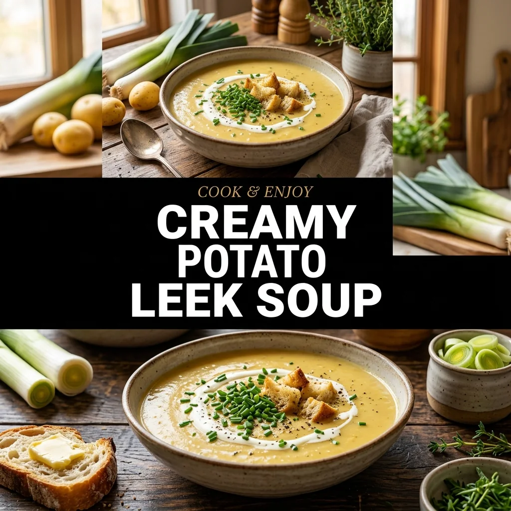 Creamy Potato Leek Soup recipe poster