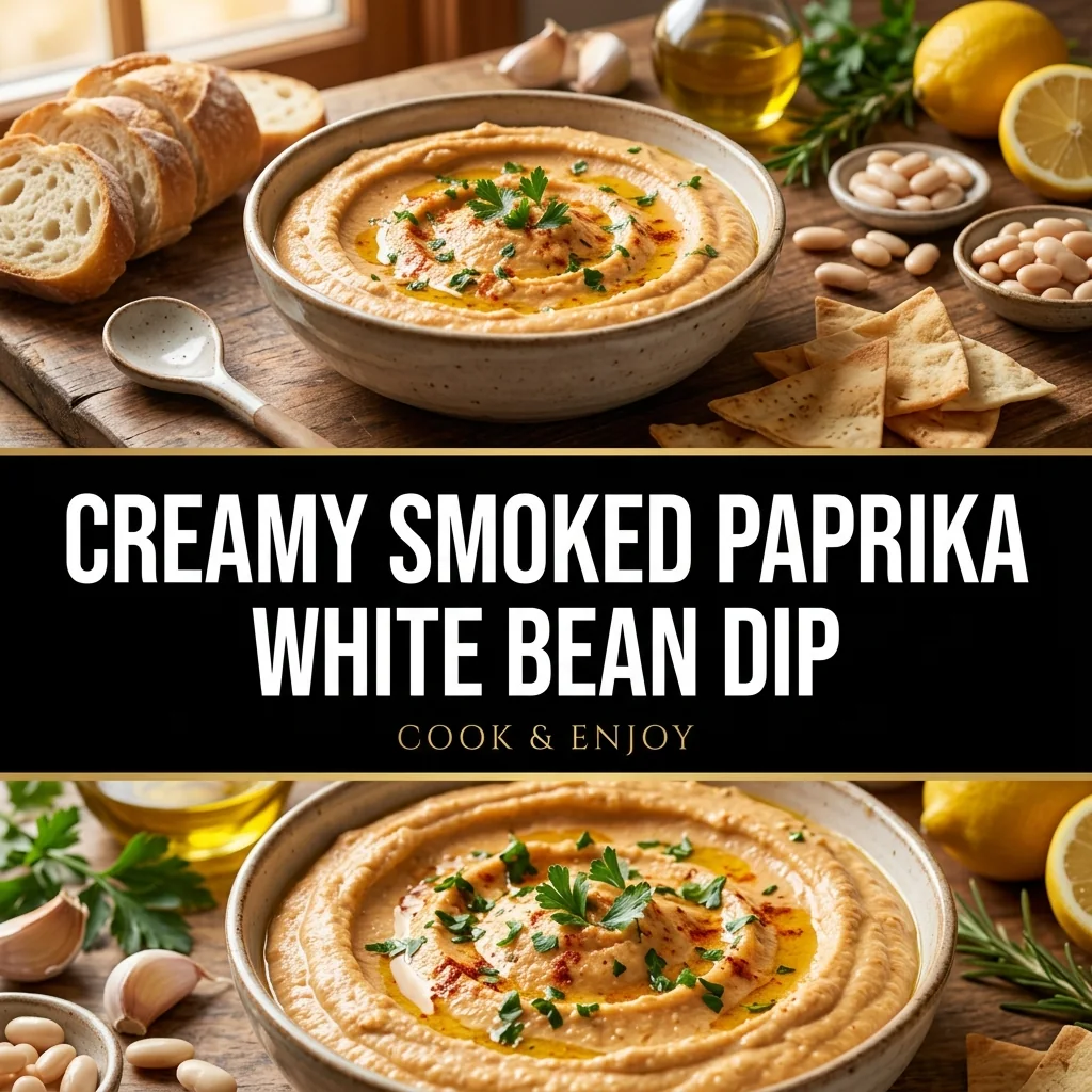 Creamy Smoked Paprika White Bean Dip food illustration
