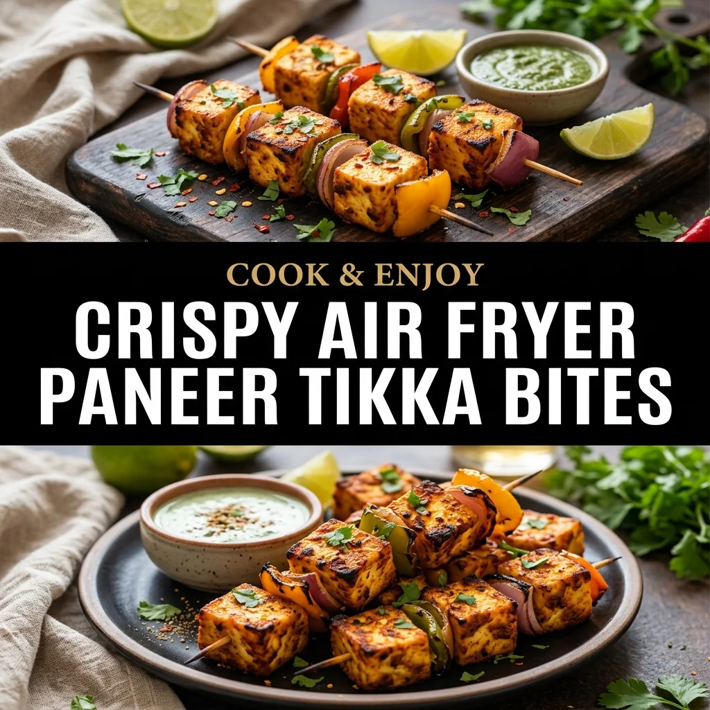Crispy Air Fryer Paneer Tikka Bites food illustration