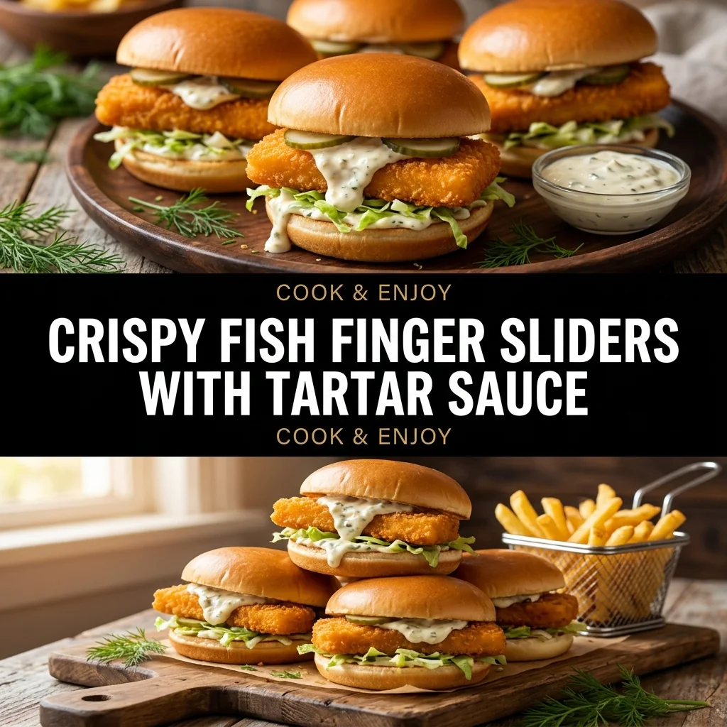 Crispy Fish Finger Sliders with Tartar Sauce food illustration