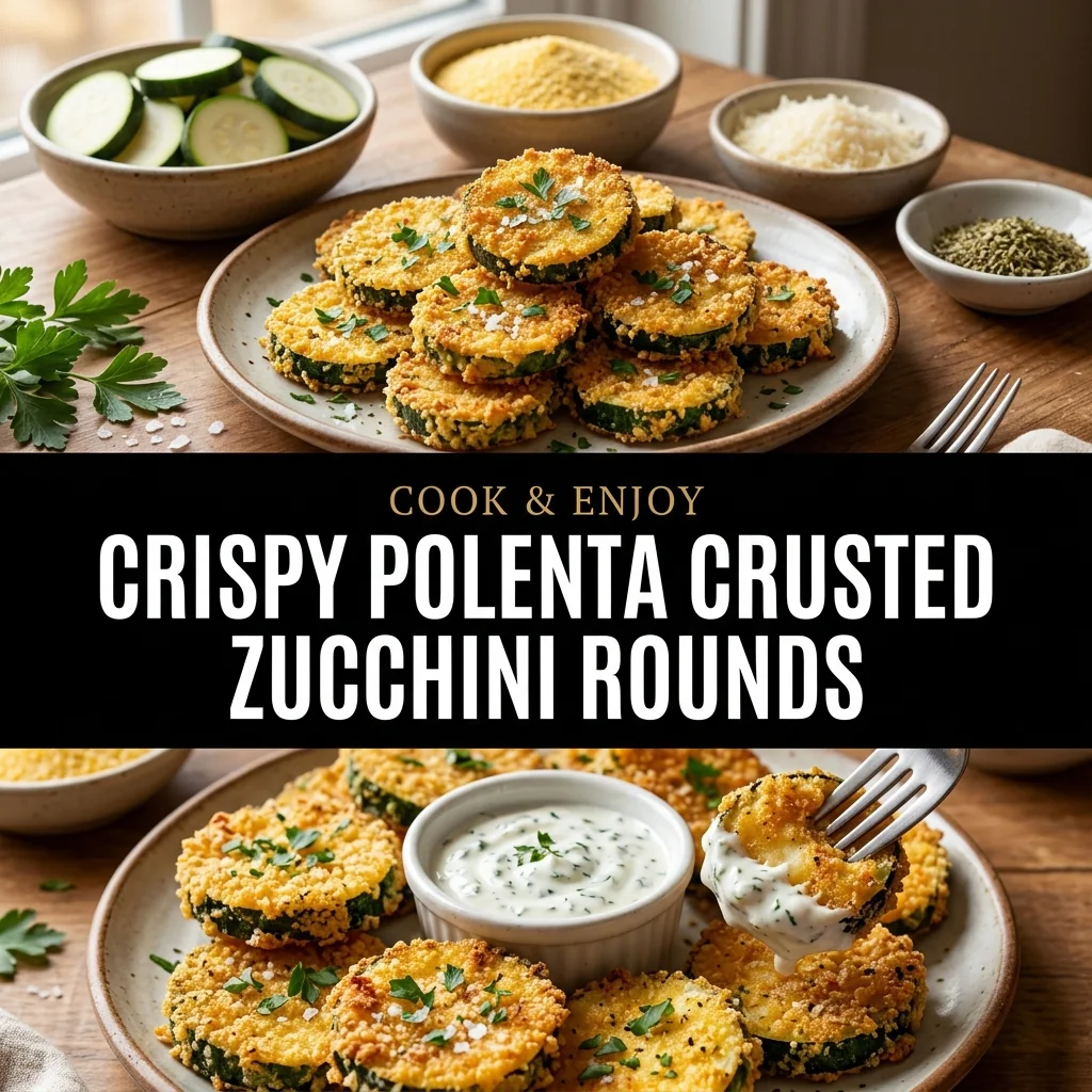 Crispy Polenta Crusted Zucchini Rounds food illustration