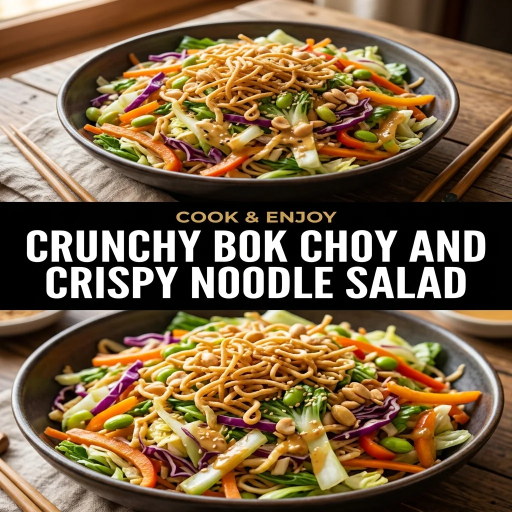 Crunchy Bok Choy and Crispy Noodle Salad food illustration